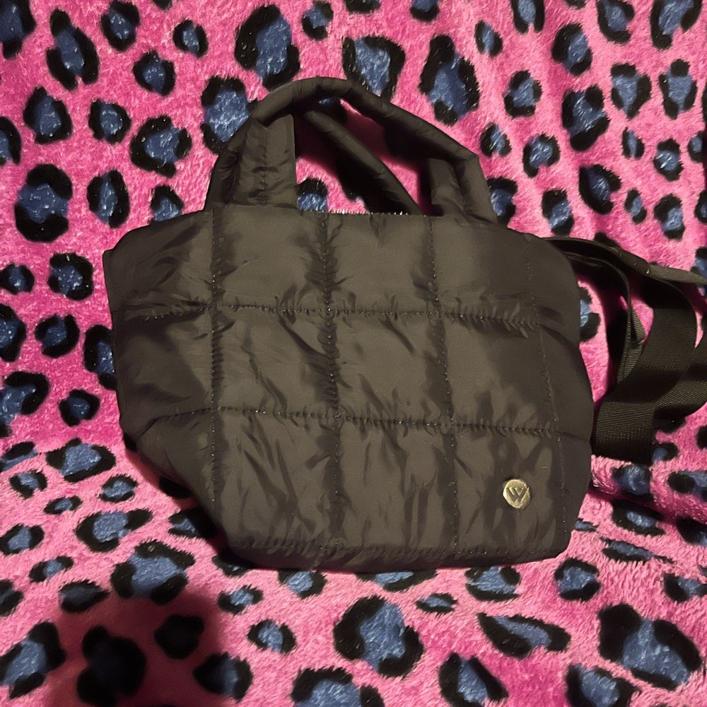 Black Quilted Nylon Tote Bag